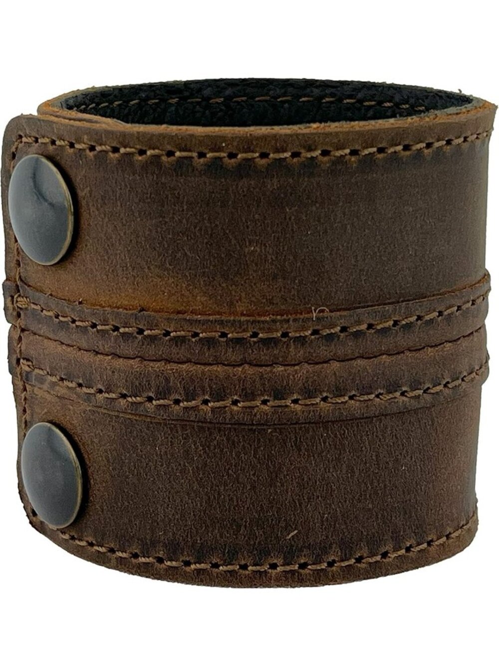 Trendy Full Grain Leather Cuff Bracelet - Unisex Wide Wristband for Men & Women